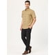 thumbnail image 4 of Camisa cargo para hombre, manga corta, ajuste regular, con botones, camisas de safari con bolsillos Caqui S, 4 of 6