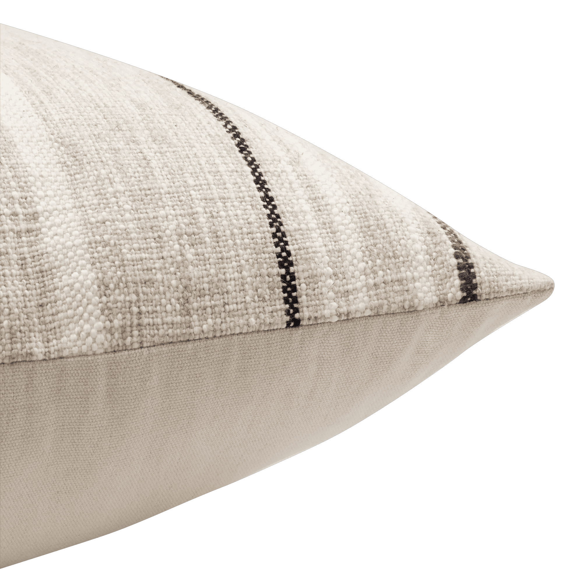 Bouclair Modern Textured Woven Striped Neutral 18x18 Square Decorative Throw Pillow