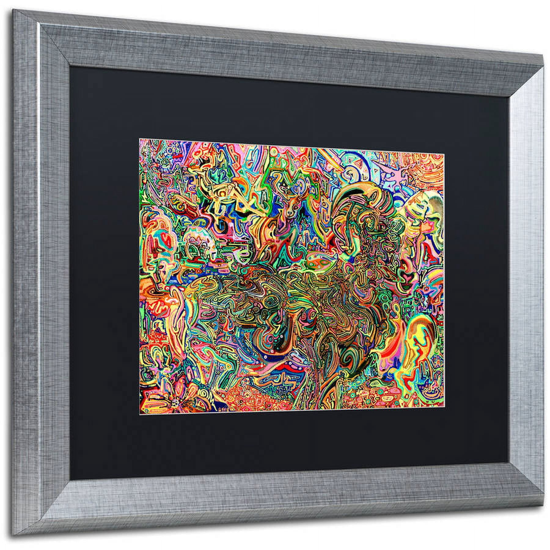 Trademark Fine Art "Do Electric Sheep Dream Of Androids" Canvas Art by Josh Byer, Black Matte, Silver Frame