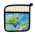 thumbnail image 1 of Betsy Drake PT1153 Green Parrot II Pot Holder, 1 of 1