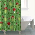 thumbnail image 4 of Red Mushroom Frog Green Pattern Shower Curtain 84"x72" ,Bathroom Decorative Shower Curtains Set with 12 Hooks,Modern Waterproof Washable Shower Curtain, 4 of 6