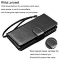 thumbnail image 4 of For iphone 15 Pro Phone Case, Leather Wallet Case for Apple iphone 15 Pro, Ebizware Credit Card Cash Holder Folio Flip [Detachable] Kickstand Magnetic Cover & Lanyard for Women Men [Black], 4 of 8