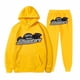 thumbnail image 1 of Womens Plush Long Sleeved Pants Loose Fitting Pullover With Letter Print And Rope Hoodie Two-piece, 1 of 2