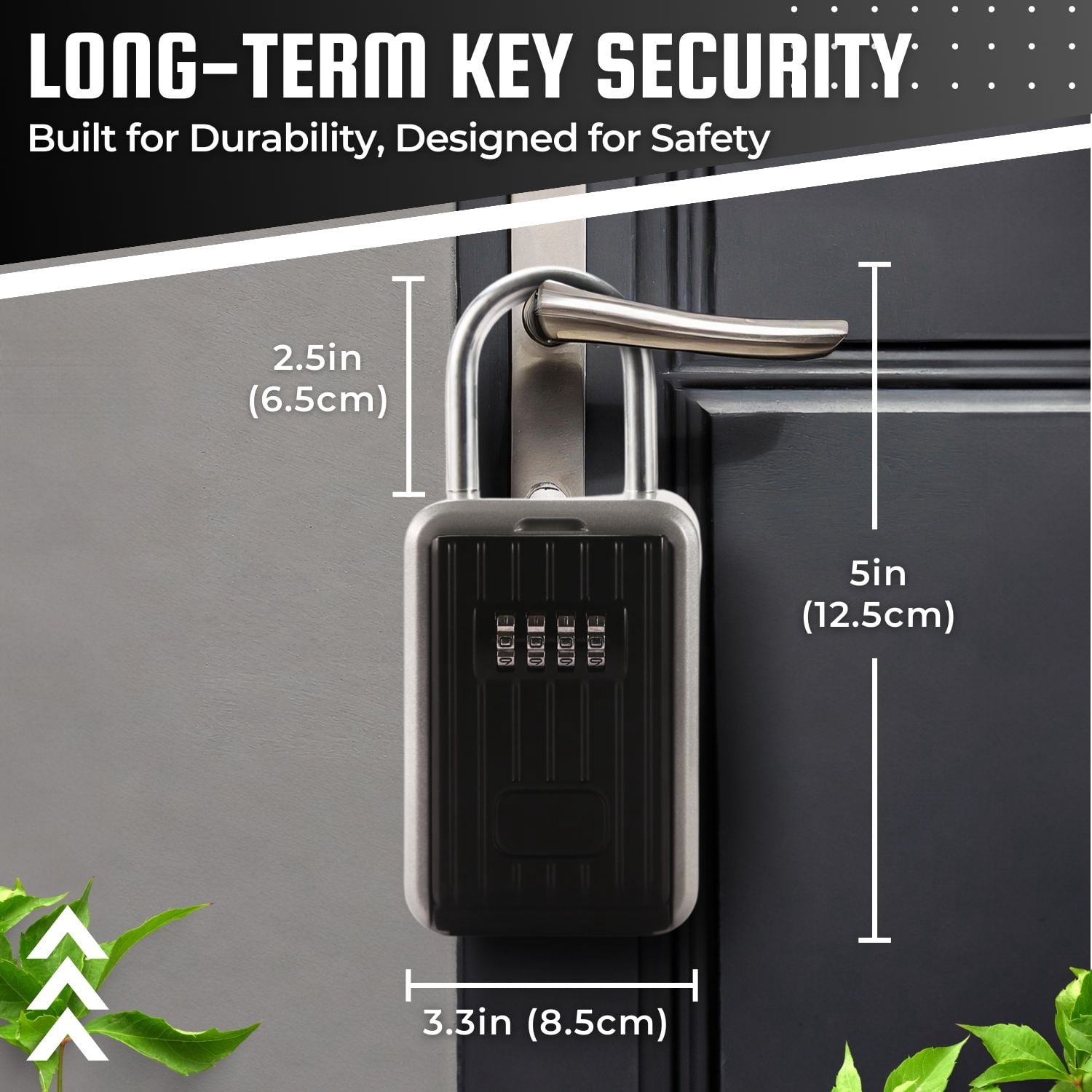 Key Lock Box - Portable Lockbox for Keys Outdoor - 4 Digit Code Combination Lock Box for Key Safe Security - Weather Rust Resistant Key Lock Box for Outside, Car, Door, House, Travel