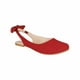 thumbnail image 1 of Zapato Mujer Piso Balerina Roja detalle moño punta redonda Castalia 059-46, 1 of 3