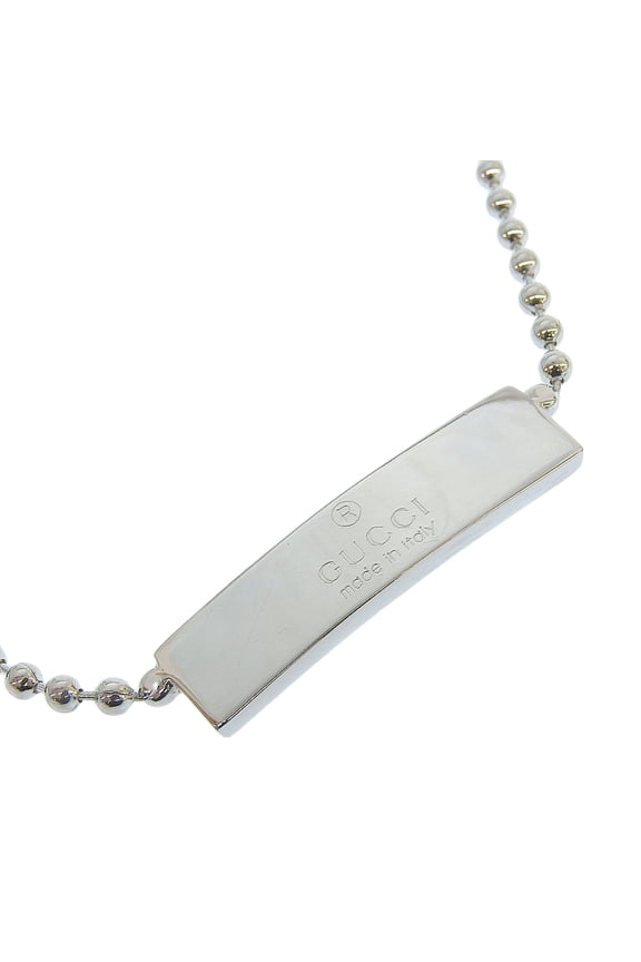 Pre-Owned Gucci ball chain necklace choker, sterling silver 925, approximately 11.6g, unisex.