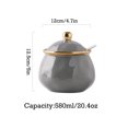 thumbnail image 4 of European Style Sugar Bowl With Ceramic Spoon, Sugar Container, Sugar Bowls For Countertop, Salt Container With Spoon-light grey-580ml/20.4oz, 4 of 7