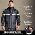 thumbnail image 5 of Waterproof Motorcycle Rain Suit, 2-Piece Reflective Gear, Lightweight Riding Jacket & Pants, Protective Raincoat with Hoodie (Black, XL-2XL), 5 of 5