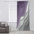 thumbnail image 3 of Purple Grey Ombre Semi Sheer Curtains Drapes for Living Room,Bedroom,French Doors Window 45 Inches Long,Modern Geometric Abstract Aesthetics Cream Rod Pocket Chiffon Curtain Drapery Voile Panel, 3 of 6