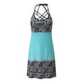 thumbnail image 3 of Pntutb Women's Summer Sleeveless Lace Up Print Hollow Out V-Neck Sundress Dress, 3 of 6