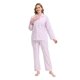 thumbnail image 2 of Apparonia Conjuntos de Pijama para Mujer Ropa de Dormir de Algodón Camisa de Manga Larga con Botones Al Frente y Pantalón Ropa de Dormir Cuello con Solapa Pjs Conjuntos de Descanso Flor Rosa M, 2 of 6