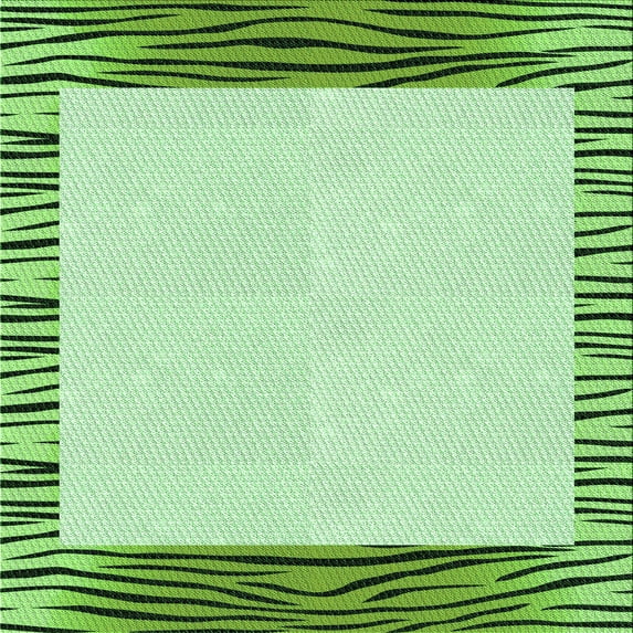 Ahgly Company Indoor Square Patterned Green Pepper Green Area Rugs, 8' Square