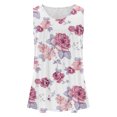 thumbnail image 4 of Womens Crew Neck Tank Tops Summer Sleeveless Floral Print Top Casual Cami Shirts Blouses Flowy Pleated Tunics Tee Shirts, 4 of 5