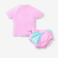 thumbnail image 4 of Disney Princess Girls Swimsuit Ariel Rapunzel Tiana Rash Guard 2 Pieces Set Sizes 2-9, 4 of 6