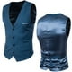 thumbnail image 2 of Chaleco de traje liso con cuello en V para hombre - Chaleco de boda ajustado - Chaleco formal de poliéster para negocios, tallas M-XXXXXXL, 2 of 8