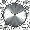 thumbnail image 5 of DecMode 26" Black Metal Starburst Radial Wall Clock with Mirrored Accents, 5 of 8
