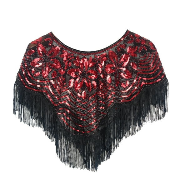 1920s Vintage Sequined Evening Cape – Glamorous Bridal Shrug, Transparent Party Shawl, Roaring 20s Flapper Wrap for Weddings & Special Occasions