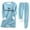 Light Blue, variant on Womens 2 Pcs Pajamas Sets Crewneck Long Sleeve Plush Blouse Tops Pants Winter Warm Homewear for Family