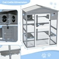 thumbnail image 4 of Petsfit Catio Outdoor Cat Enclosure , Outdoor Cat House with Large Front Door + Two Enter Door,59"L x 35"W x 71"H,Grey, 4 of 9