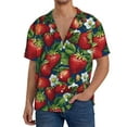 thumbnail image 3 of Balery Strawberry2 Men's Casual Button Down Shirt Short Sleeve Textured Summer Cuban Beach Shirts-XX-Large, 3 of 7
