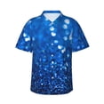 thumbnail image 1 of Balery A Blue Glitter Camisas hawaianas de manga corta para hombre, camisas playeras de corte holgado, camisas de vacaciones con botones,Small, 1 of 7