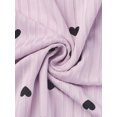 thumbnail image 6 of DARING DIVA Women's Short Sleeve Heart Print Lace Trim Ribbed Nightgown M Purple, 6 of 6