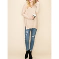 thumbnail image 2 of Doublju Women's Long Sleeve V-Neck Loose Fit Knit Sweater with Plus Size, 2 of 4
