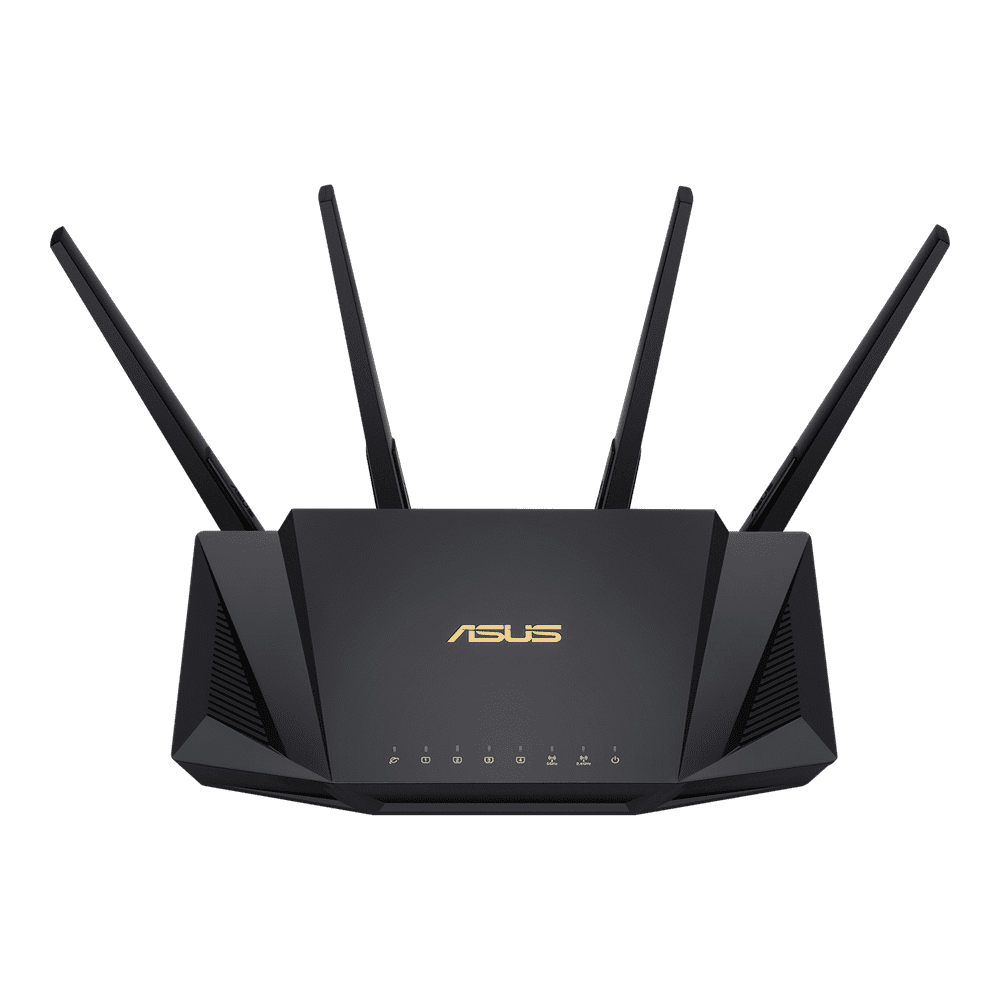 ASUS RT-AX3000 Dual Band WiFi Router, WiFi 6, 802.11ax, Lifetime Internet Security, support AiMesh Whole-home WiFi, 4 x 1Gb LAN ports, USB 3.0, MU-MIMO, OFDMA, VPN