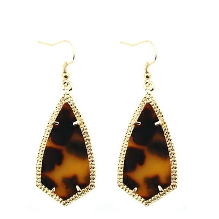 Designer Tiffany Style Earrings StylesILove Womens Girls Antique Kite Inspired Design Drop Dangle Arrow Hook Earrings (Gold Leopard) ()