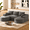 Gray, variant on Wiilayok Corduroy Modular Cloud Couch, 108" L Shaped Sectional Sofa with Curved Ottoman, Deep Seat for Living Room Apartment, ,No Assembly, Olive Green