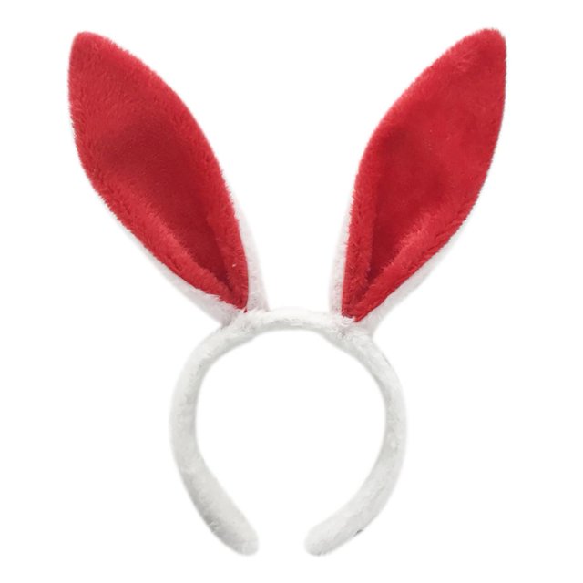 5uds. Pascua Lindas Orejas de Conejito Cosplay Diademas Headwear para Mujeres Niñas (+) Blanco Rojo