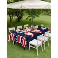 thumbnail image 4 of Outdoor Tablecloth with Umbrella Hole for Patio/Picnic/Party/Camping, Anniversary Waterproof Table Cloth Rectangle Table Cover Washable, America Freedom Bow Ribbon Navy Blue Red (54"x 80"), 4 of 9