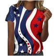 thumbnail image 2 of Cavosen 4th of July T Shirts Women Petite 4th of July Short Sleeve Round Neck Tops USA Star Striped Print T Shirts Lady XL Red White and Blue Casual Tops Patriotic Tunic Tees 2025 Patriotic Clothes, 2 of 5