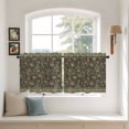 thumbnail image 2 of Sage Green Floral Tier Curtains 24 Inch Length, Ethnic Tribe Abstract Art Flowers Cafe Short Curtains for Bathroom Over Sink, Small Kitchen Curtain Light Filtering Tiered Drapes 2 Panels 27.5"Wx24"L, 2 of 8
