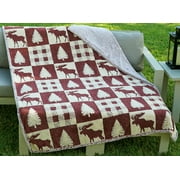 Checker Moose Melange Blanket