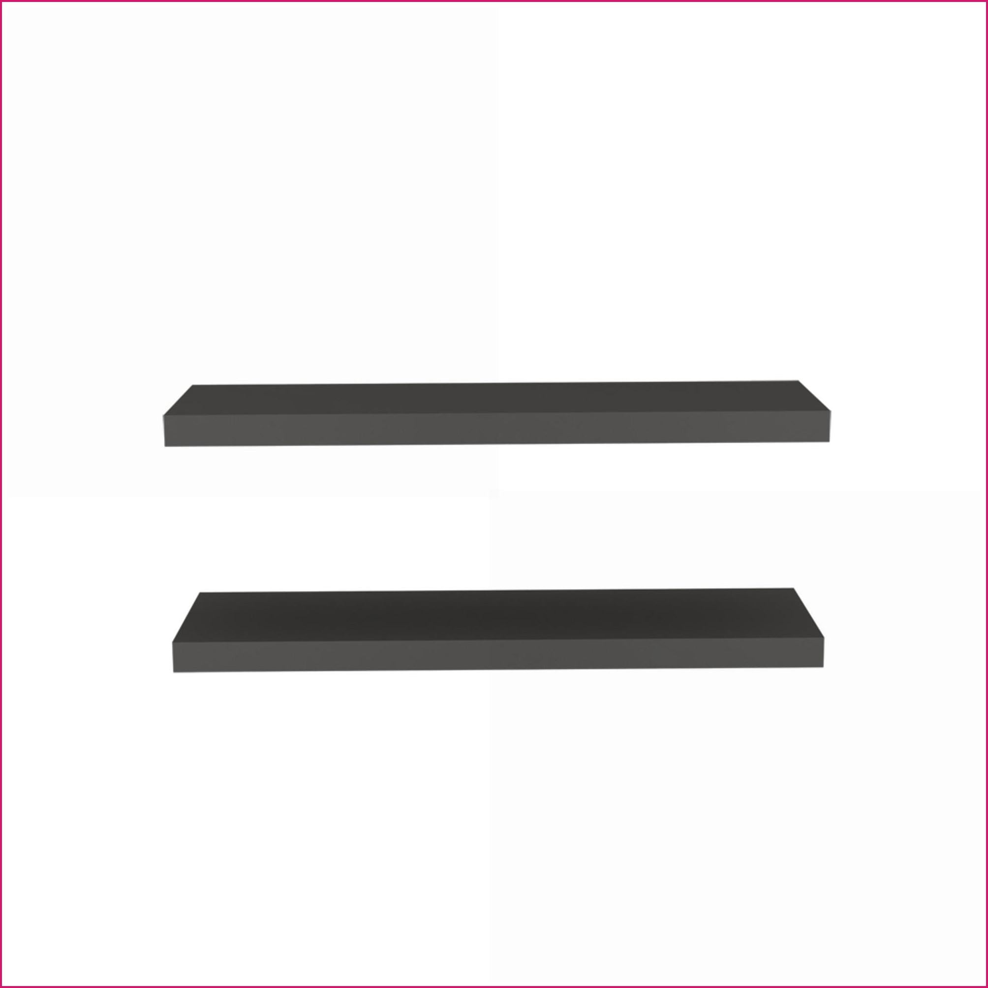 Floating Shelves Set of 2, Modern Space-Saving Wall Mounted | Matte Gray | Engineered Wood