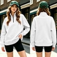 thumbnail image 4 of Rciityk Sweatshirts for Women Oversized Casual Long Sleeve Quarter Zip Stand Collar Pullover Tops Fall Winter Casual Ladies Sweatshirt with Pockets, 4 of 9