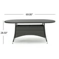 thumbnail image 5 of Ramsey Outdoor Wicker Oval Dining Table, Grey, 5 of 10