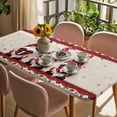 thumbnail image 3 of Valentine's Day Table Cloths for 5 Foot Rectangle Tables, Love Heart Roses Gnomes Romantic Rustic Patio Waterproof Elastic Fitted Tablecloths, Washable Rectangular Table Cover for Camping, 3 of 8