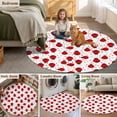 thumbnail image 6 of 3ft Washable Round Rug, Red Ladybug Non-Slip Circle Area Rug for Bedroom Bedside, Cartoon Insects Animal Love White Background Soft Indoor Floor Mat for Home Decor, 6 of 9