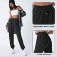 thumbnail image 4 of Htwon Sweatpants Women Warm Lined Sweatpants Drawstring Athletic Jogger Fleece Pants with Pockets (Black, M), 4 of 12