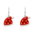 thumbnail image 1 of Fiudx Pendientes Navideños de Papá Noel de Colores con Gotas de Aceite, 1 of 2