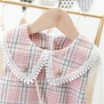 thumbnail image 4 of Girls Dresses Kids Baby Long Sleeve Plaid Prints Princess Dress Bag Set Pink Elegant Kids Outfits 12 Months-18 Months, 4 of 7