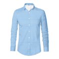 thumbnail image 3 of Conairie Flannel Shirt For Men Long Sleeve Fashion Casual Regular Fit Collar Plaid Shirt Lightweight Comfor Summer Button Classic Basic Tee With Pocket Sky Blue L, 3 of 3