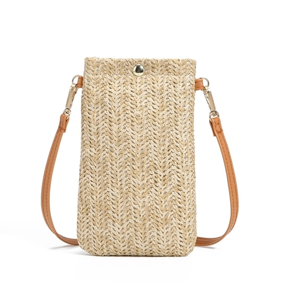 Luxeholic Women's Mini Straw Crossbody Sling Bag