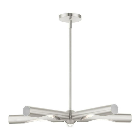 Contemporary Industrial Five Light Chandelier-Brushed Nickel Finish Bailey Street Home 218-Bel-4362739