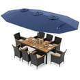 thumbnail image 1 of Costway 11 PCS Patio Wicker Dining Set with Double-Sided Outdoor Umbrella 8 Stackable Chairs, 1 of 7
