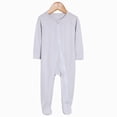 thumbnail image 2 of CAUYDY Preemie Boys Sleepers Baby Clothing Fall Winter Newborn Long Sleeve Romper Infant Boy Soft Pajamas Toddler Loungewear 0 3 6 9 Months 1T 2T Grey for Sizes 12-18 Months, 2 of 4