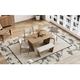 thumbnail image 5 of MAYEERTY 6-Piece Retro Dining Table Set for 6, 60" Wood Kitchen Table and Chairs Set of 4 with Bench Designed Trestle Base for kitchen & Dining Room (Natural Wood Wash), 5 of 34