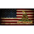 thumbnail image 1 of Don't Tread On Me On Worn U.S. Flag Photo License Plate, 1 of 1